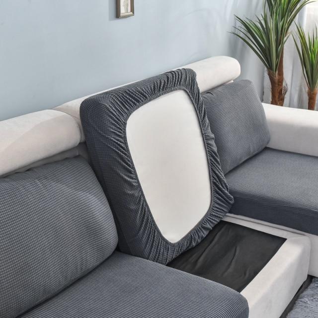 Housse Pour Coussin d'Assise de Canapé Gris Anthracite