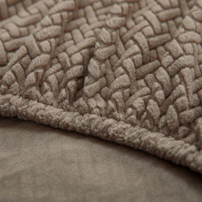 Housse de Canapé d'Angle Jacquard Marron Clair